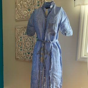 Maxi shirt dress with tie